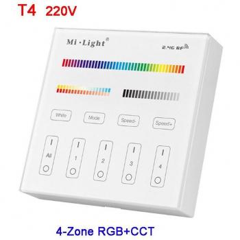 Controlador de Luz LED Miboxer 2.4G RGB+CCT/RGBWW con Panel Inteligente Remoto de 4 Zonas y Conexión WiFi