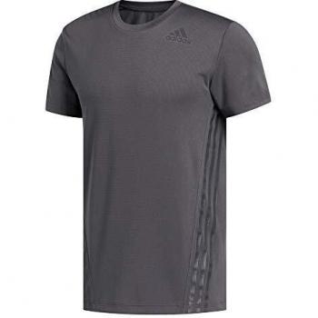 adidas AEROREADY 3 Bandas Camiseta de Entrenamiento de Cuello Redondo, Hombre, Gris