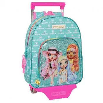 Mochila Escolar con Ruedas Rainbow High Paradise Turquesa 28 x 34 x 10 cm, Safta Mochila Con Ruedas De Carro Rainbow High Paradise, Safta RAINBOW HIGH PARADISE -