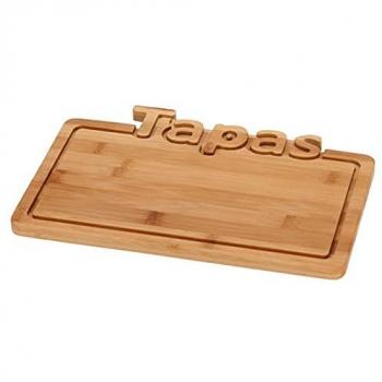 Tabla de bambú Acan para servir, cortar, preparar y trocear, dimensiones 25 x 17 x 1.1 cm