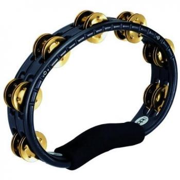 Meinl TMT1B-BK Handheld Traditional Tambourine with Brass Jingles, Black
