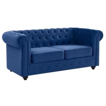 Sofá de 2 plazas Chesterfield - Terciopelo azul real