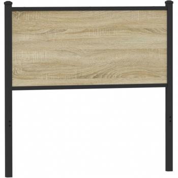 Cabecero de madera de ingeniería y acero roble Sonoma 80 cm marrón vidaXL