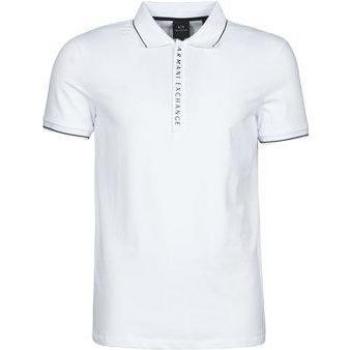 Armani Exchange Tipped Polo Shirt - White - Male - Size: M