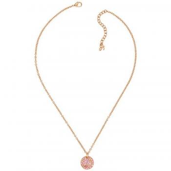 Collar Adore Mujer 5489670 - Elegante Collar de Metal con Disco Pavé Metálico en Rosa Gold