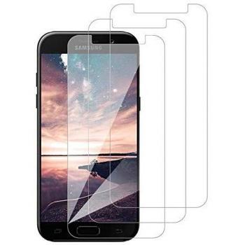 [3 Pack] Amonke Protector Pantalla para Samsung Galaxy A5 2018 Cristal Vidrio Templado, Plana pero Incompleta Cobertura, 9H Dureza 2.5D curvo Borde Screen Protector para Samsung Galaxy A5 2018