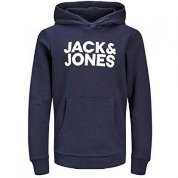 Jack & Jones Junior Hoodie Corp Logo Navy Blue Cotton/Polyester Size 128