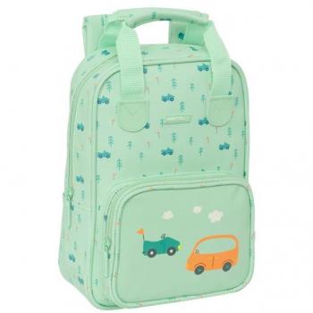 Mochila Infantil Safta Coches Verde 20 x 28 x 8 cm