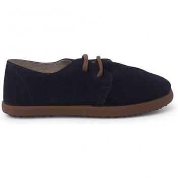 Zapatos de cordones de niño de piel serraje