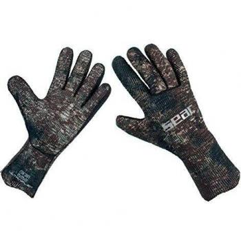 SEAC Ultraflex Camo, Guantes de Neopreno elástico de 3 mm para inmersiones y Pesca en apnea, Antideslizantes, Unisex para Adulto, Unisex Adulto, 0160070068025A, marrón, XS