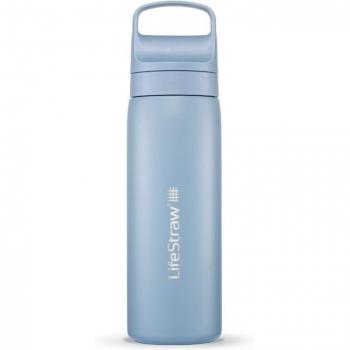 LifeStraw Go Stainless Steel Water Bottle with 2-Stage Filter, 530 ml, Icelandic Blue