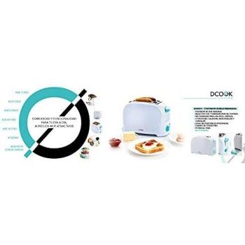 Dcook Tostador Doble Ranura, Blanco, Estandar