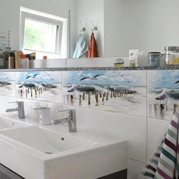Katja Kehl Adhesivo Decorativo para Azulejos – no. YK3 Sylt Absoluta 30 cm x 60 cm, tamaño: 20 Piezas