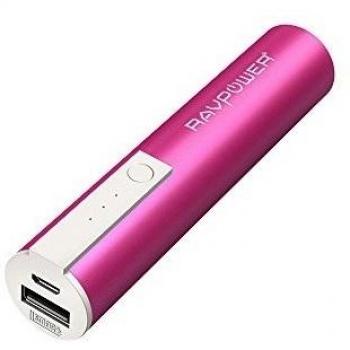 [Ultra Portátil] Power Bank RAVPower 3350mAh, Batería portátil iSmart con 5V/1A Cargador Portátil para Samsung, iPhone, Smartphone - Rosa