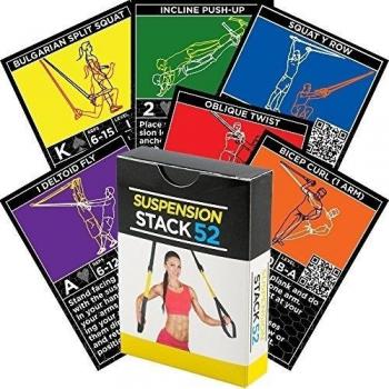 Suspensión ejercicio tarjetas por pila 52. Para TRX, WOSS, y ritfit Trainer correas. Suspensión de peso corporal resistencia entrenamiento juego. Vídeo Instructions included. Diversión En Casa Fitness programa de formación.