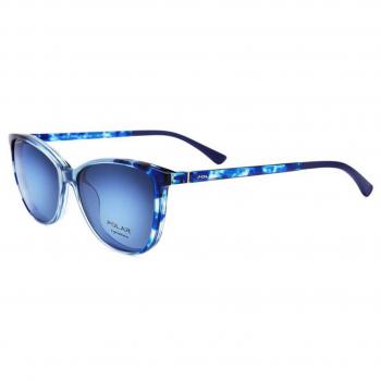 Polar 487 Men's Blue Sunglasses with Clip-On Polarized Lenses, Size 54