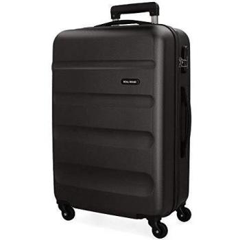 Roll Road Flex Maleta Mediana Negro 46x65x23 cms Rígida ABS Cierre combinación 56L 3,1Kgs 4 Ruedas