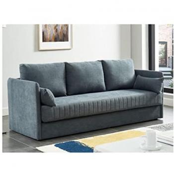 Sofá cama de 3 plazas convertible en tela GRECCO - Gris