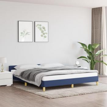 Estructura de cama con cabecero de tela azul 180x200 cm