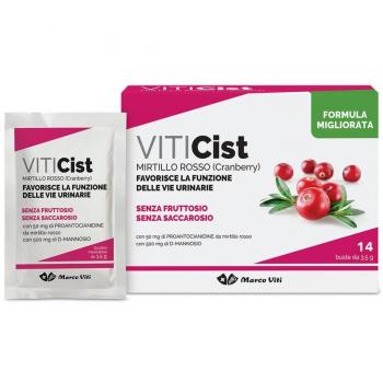 Integrador Alimentario VitiCist Mirtillo Rojo Sin Fructosa - 14 Bustinas para el Bienestar de las Vías Urinarias