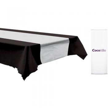 1 x coco y Bo – Star Wars tema – Plata y Negro Mantel de – de plástico desechables – fiesta decoraciones de mesa y accesorios