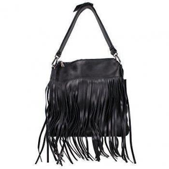 Miu Miu bolsos con asas largas para compras mujer en piel nuevo city calf fringes negro