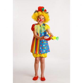 Disfraz de Payasa Multicolor para niña de 5 a 7 años.