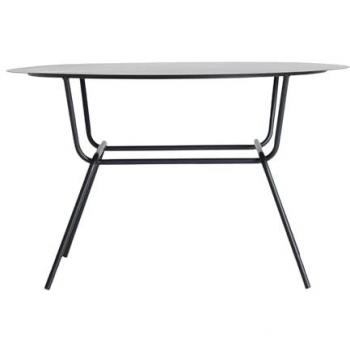Mesa de Centro Ovalada Llerena de Hierro Negro 75x75x46 cm - Estilo Industrial y Diseño Adaptable