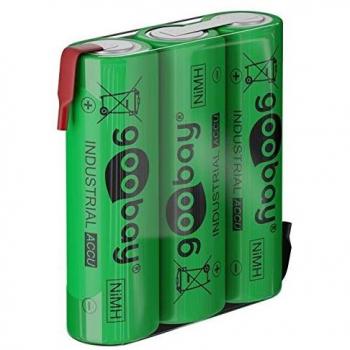 Batería Recargable NiMH 3xAA HR6 2100 mAh 3.6V con Terminales de Soldadura