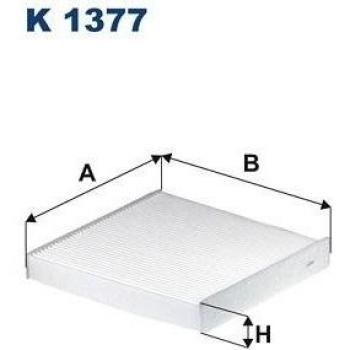 Filtro de habitáculo FILTRON K 1377, tipo: Filtro de aire para el compartimento del pasajero, características: diseño específico para vehículos, alta eficiencia en la filtración de partículas y contaminantes, fácil instalación, compatible con