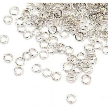 Skyllc® 2000X Único de plata accesorios de la joyería del círculo del grano del espaciador de cobre de 4 mm de anillo