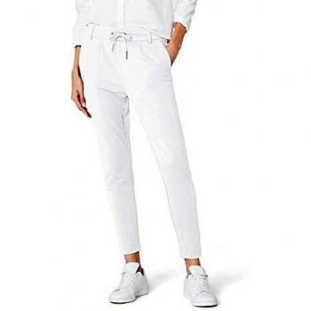 Only Poptrash Life Easy Pant - Women's Regular Fit Jogger Trousers in Cloud Dancer White