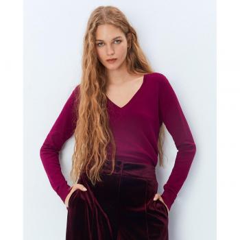 Jersey cuello pico de mujer Sfera