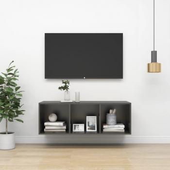 Mueble para TV de pared gris 37x37x107 cm en madera multicapa
