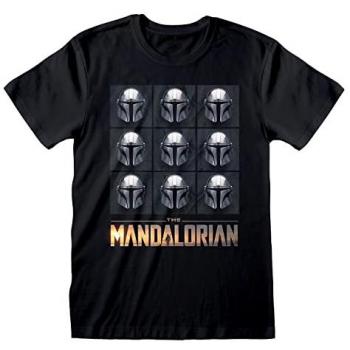 Camiseta de hombre Star Wars: The Mandalorian - Mando Helmets - color negro - talla L