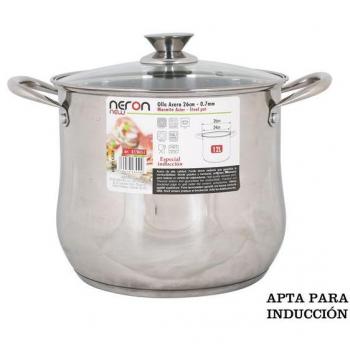 Olla 26cm Acero para Inducción con Tapa New Neron