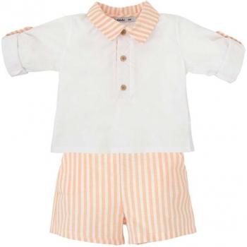 Conjunto de bebé niño a rayas en suave algodón orgánico