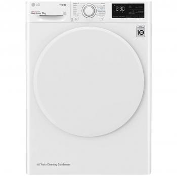 LG RH90V3AV0N - Secadora de ropa, bomba de calor, 8Kg, carga frontal, 62 dB, Color Blanco