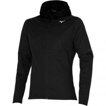 Chaqueta de running Mizuno Thermal Charge BT negra para hombre, con tecnología térmica, diseño ligero, resistencia al viento y al agua, cierre frontal completo, bolsillos laterales con cremallera y reflectantes para mayor visibilidad