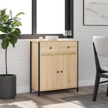 Aparador de madera de ingeniería 70x30x80 cm en color roble Sonoma, mueble de almacenaje para salón, buffet, armario auxiliar y armario de almacenamiento