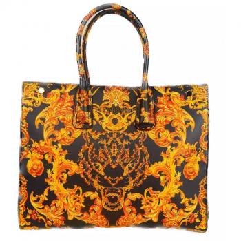 Plein Sport Iconic Gold Detail Black Polyethylene Shoulder Bag
