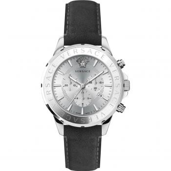 Versace Men's Chronograph Signature Watch, Gray, Size: ONE SIZE