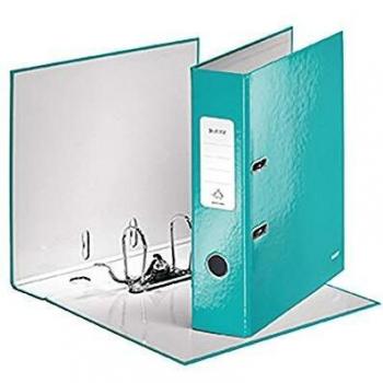 Leitz, Archivador de Palanca, Turquesa Metalizado, A4, Lomo de 8 cm ancho, 180° WOW, 10050051
