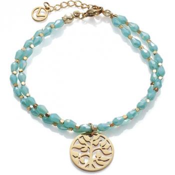 Pulsera Viceroy Fashion dorada con multipiedras azules y motivo del árbol de la vida