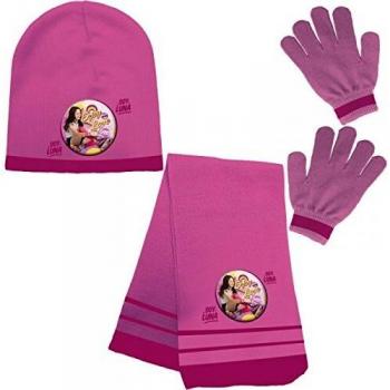 Disney Soy Luna 891101, Set de Bufanda, Gorro y Guantes para Niñas, Rosa, Única