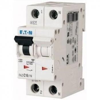 Eaton Miniature Circuit Breaker 1P+N, 6A, Type C Curve, 10 kA Breaking Capacity, DIN Rail Mount
