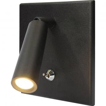 Lámpara de lectura LED BL1, empotrable/superficie, con interruptor, negra