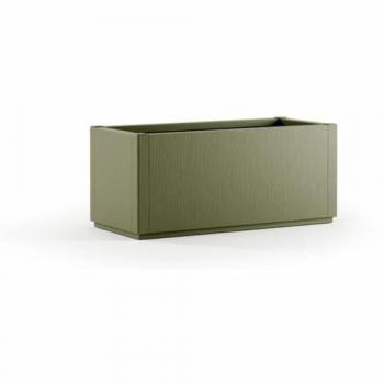 Maceta Jardín Rectangular 80 cm Verde Oliva Modular y Ecológica