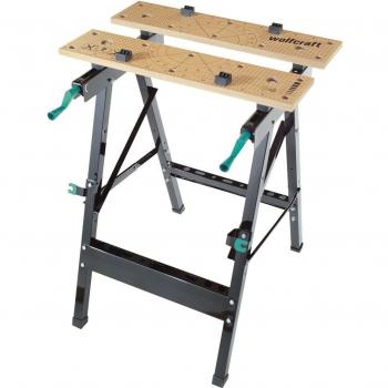 Banco Plegable de Trabajo y Sujeción Wolfcraft Master 120 - Banco de trabajo portátil, estructura plegable para fácil almacenamiento, capacidad de sujeción ajustable, superficie amplia para trabajos diversos, ideal para bricolaje y manualidades
