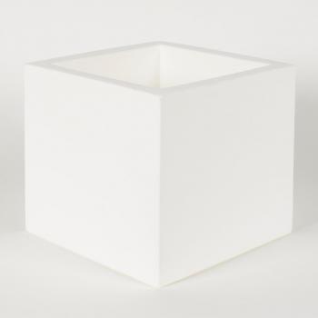 Macetero cuadrado NARCISO 60 cm, color blanco, dimensiones 35x35x32 cm